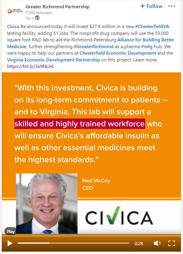 Civica Rx announced $27.8 million twitter post